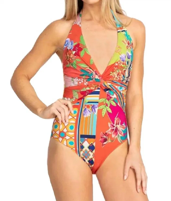 Color Twist One Piece In Multi