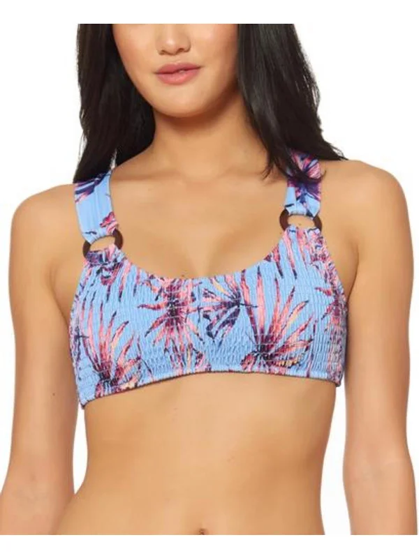 Womens Floral Halter Bikini Swim Top