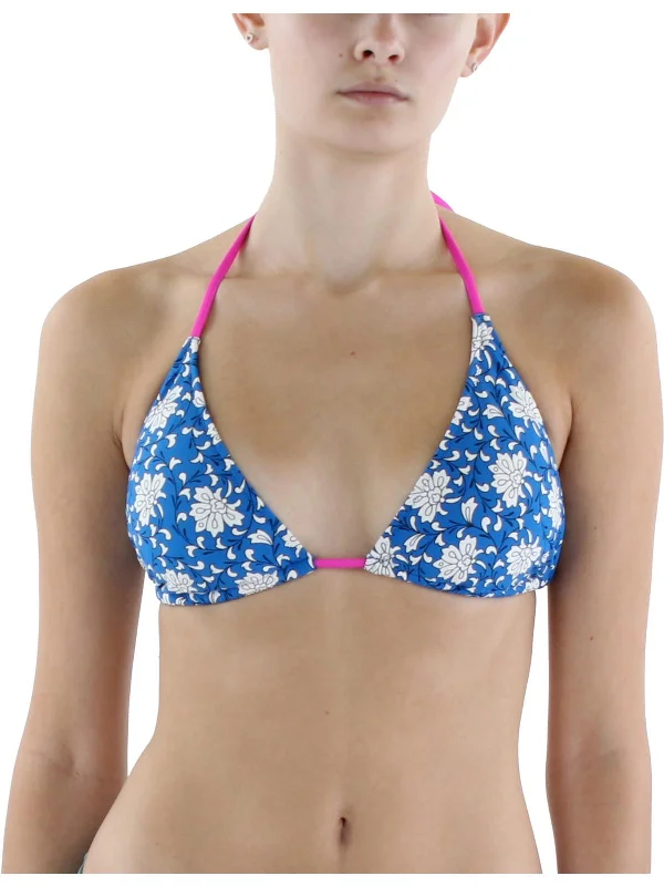 Womens Floral Print Nylon Bikini Swim top