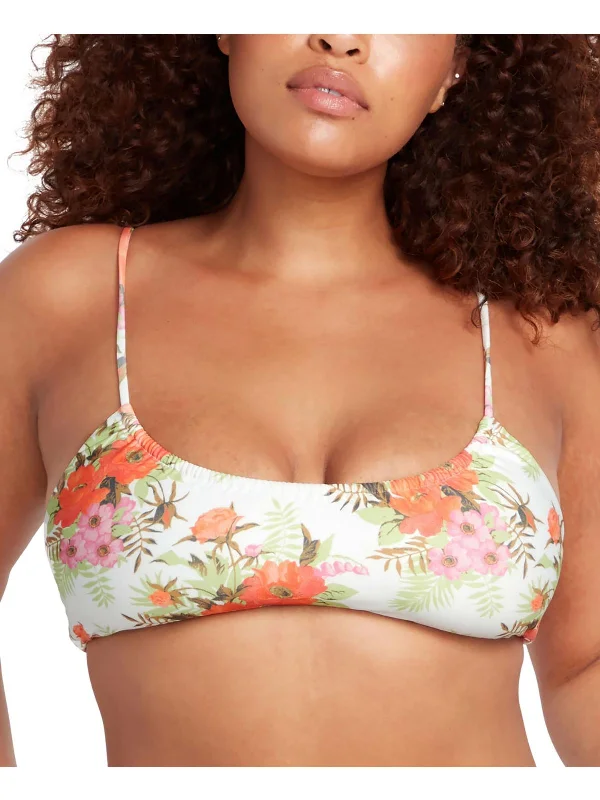 Womens Printed Scoop Neck Bikini Swim top