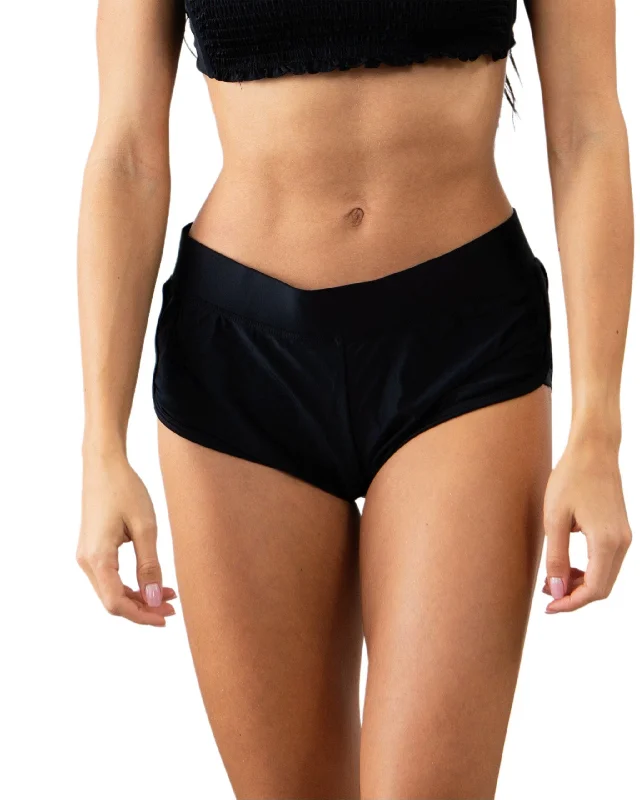 Solid Black Women´s Shorts Bottom