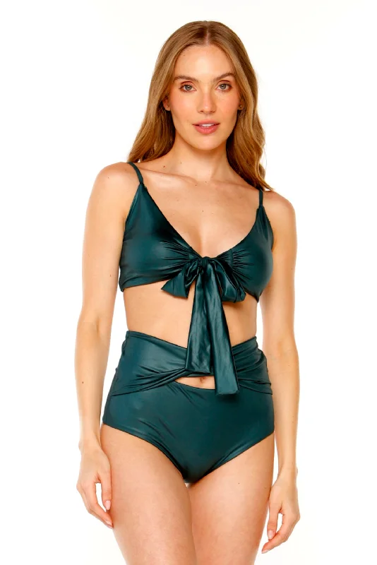 NINFA SATIN GREEN BIKINI